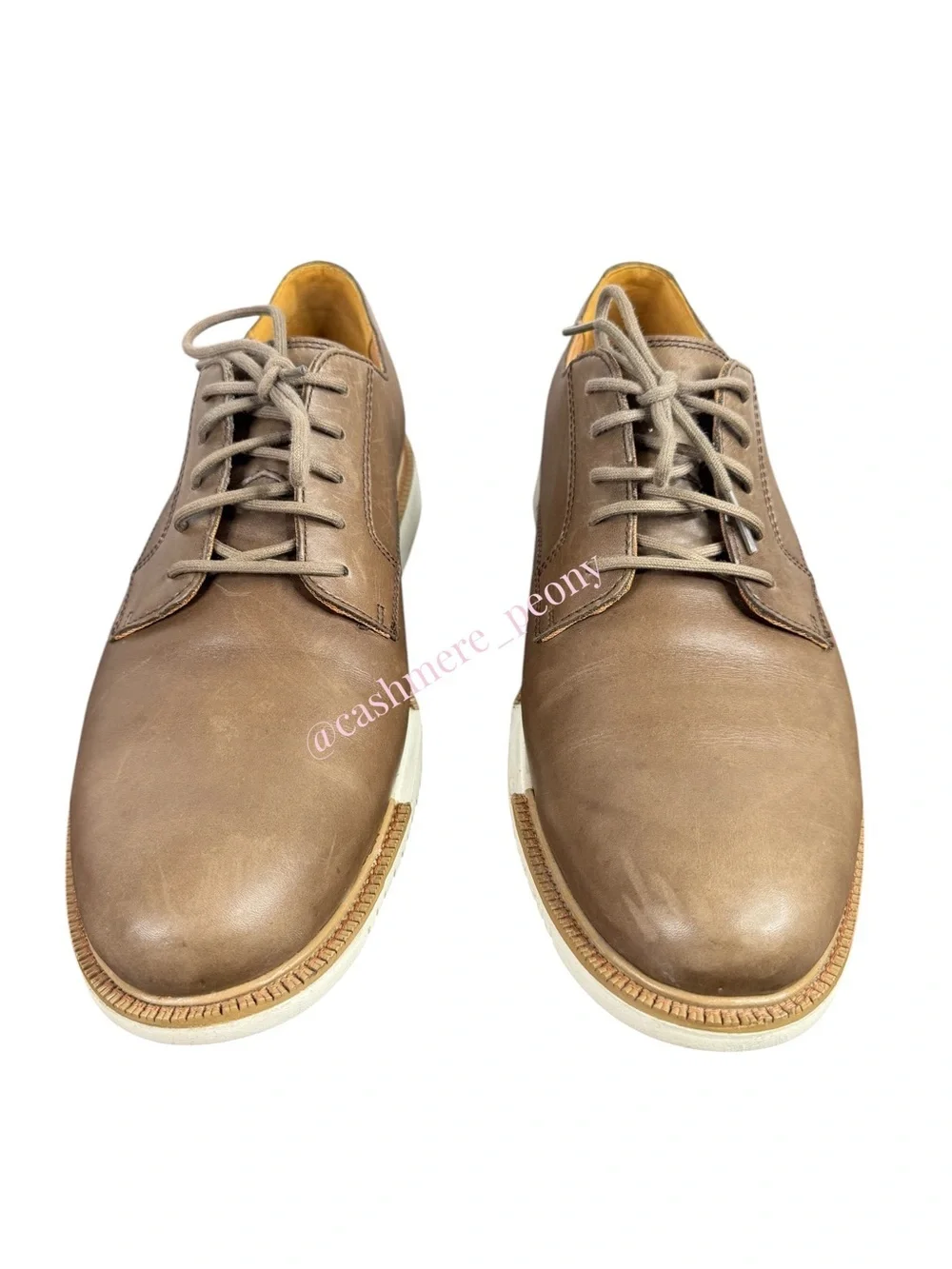 Cole Haan Mens Great Jones Plain Smoke Brown Leather Strap Oxford Size 12